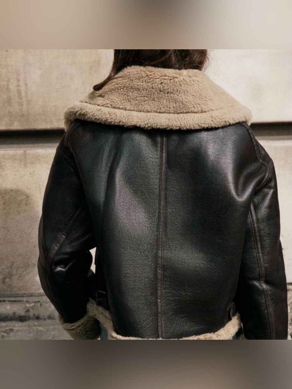 Zara Faux Leather Shearling Aviator Jacket | XS | NWT - Picture 3 of 10